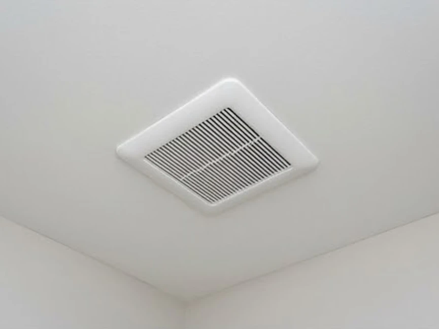Bathroom exhaust fan in a ceiling, newer home