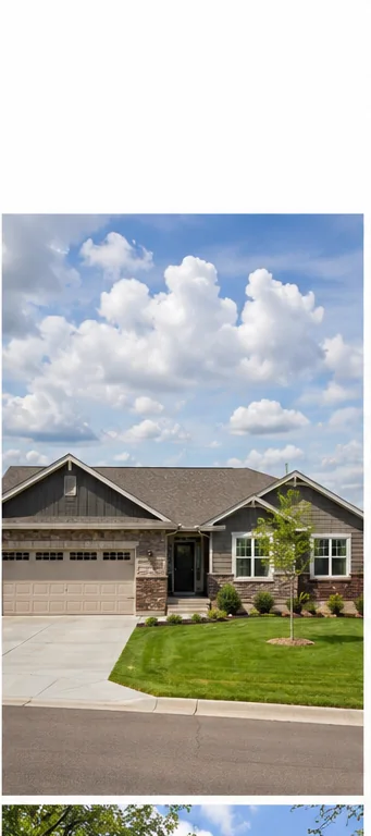 Single-storey yellow brick rambler with attached garage — Radon Testing in Mora, MN
