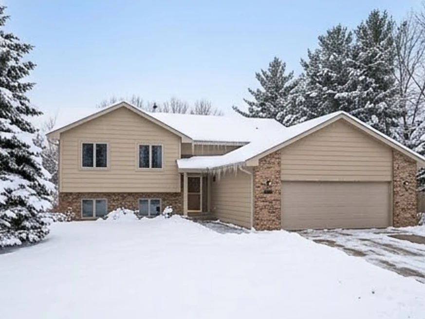Suburban split-level, winter