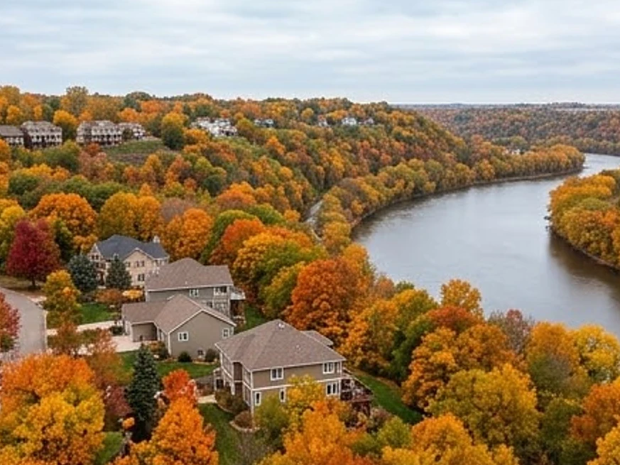 Mankato river valley homes, autumn