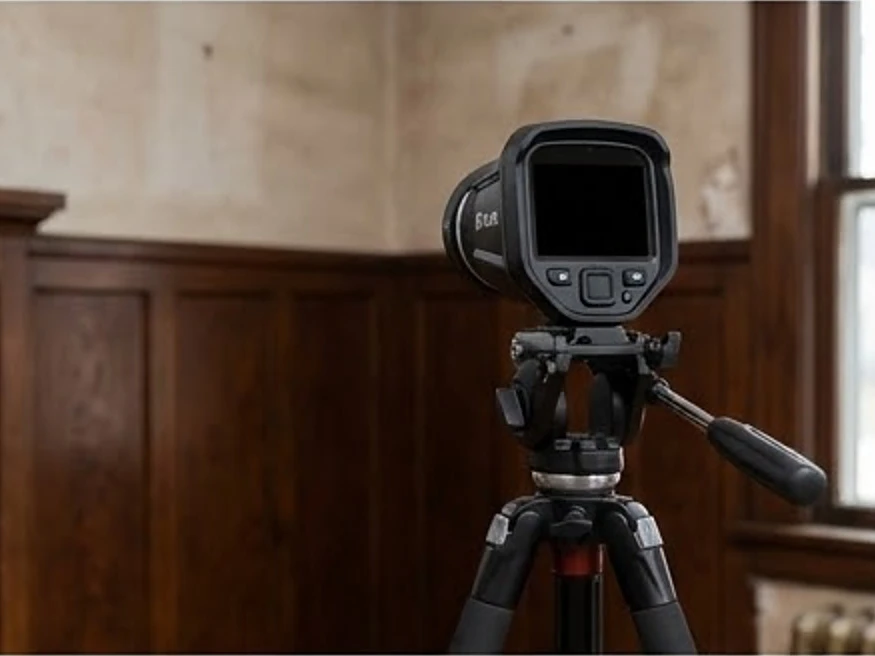 Thermal camera on a tripod (blank screen), older home