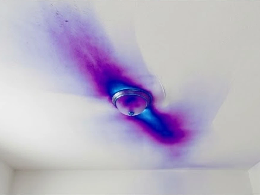 Infrared image of a ceiling with an insulation gap, infrared heat-map view: thermal imaging in Minnesota and Iowa