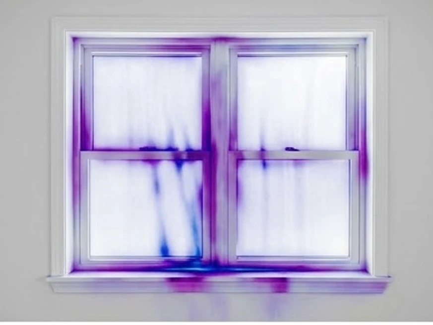 Infrared image of a drafty window frame, infrared heat-map view: thermal imaging in Mason City, IA