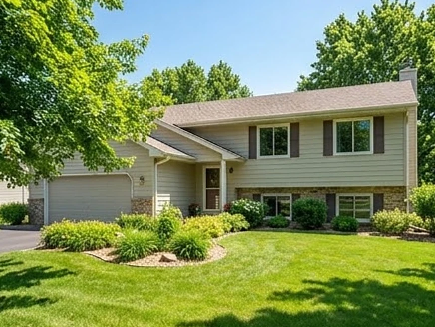 Split-level front, summer: residential inspection in Chanhassen, MN