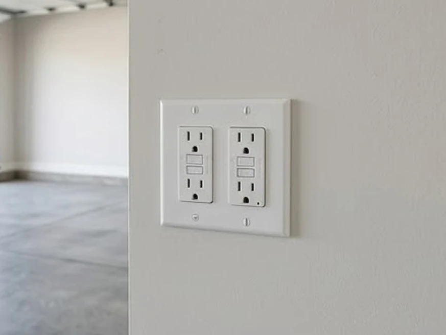 Garage outlets on a wall, modern home: electrical inspection in Cottage Grove, MN