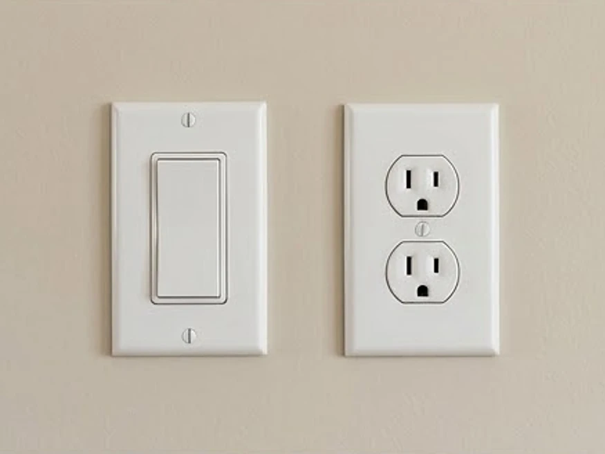 Light switch and outlet plate, newer home: electrical inspection in Minnesota and Iowa