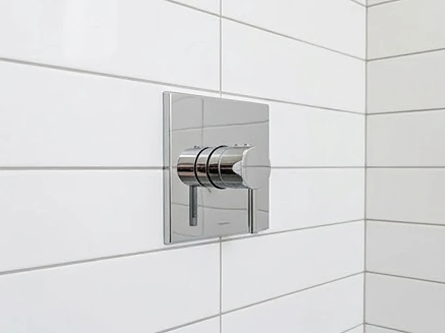 Shower valve wall, modern bathroom: plumbing inspection in Mounds View, MN
