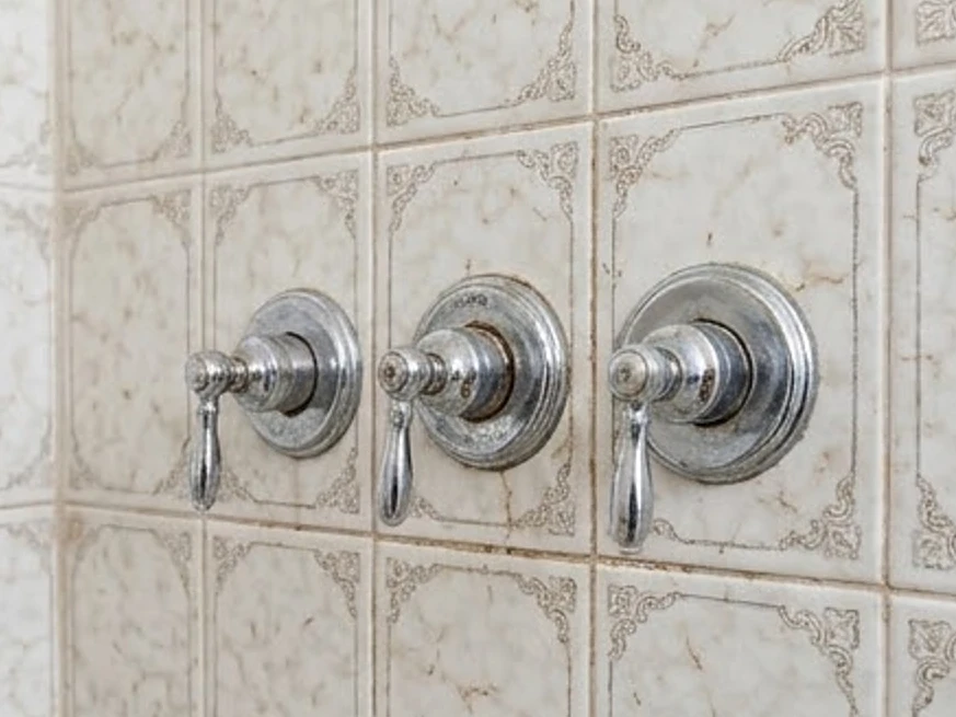 Shower valve wall, older bathroom: plumbing inspection in Plymouth, MN
