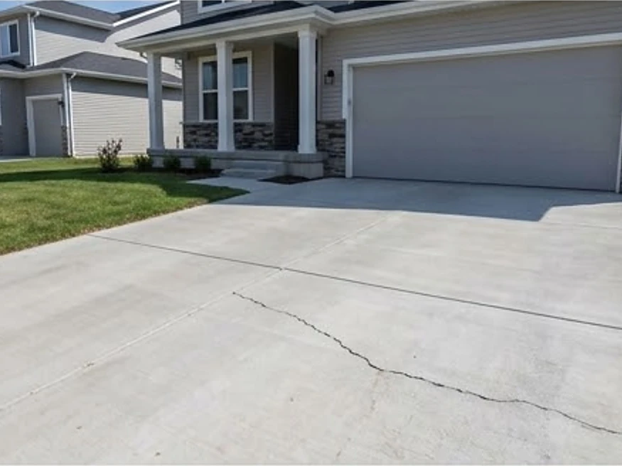 Settled new driveway crack, newer home: 11-month warranty inspection in Apple Valley, MN