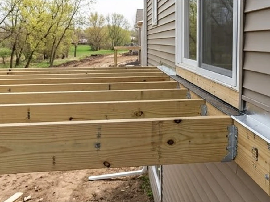 New deck connection, spring: 11-month warranty inspection in Shakopee, MN