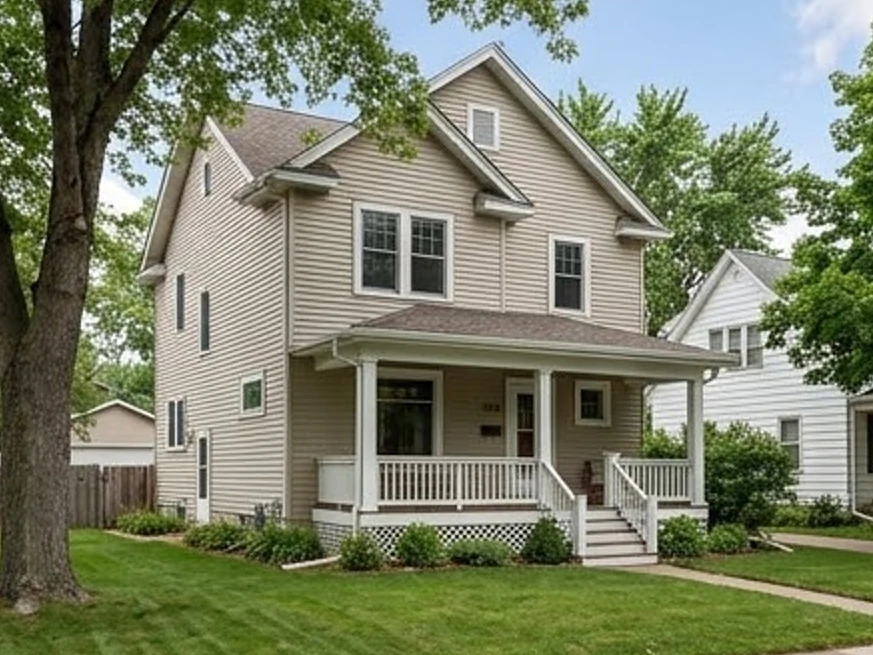 Curb view of a home ready to list, older home: pre-listing inspection in Fridley, MN