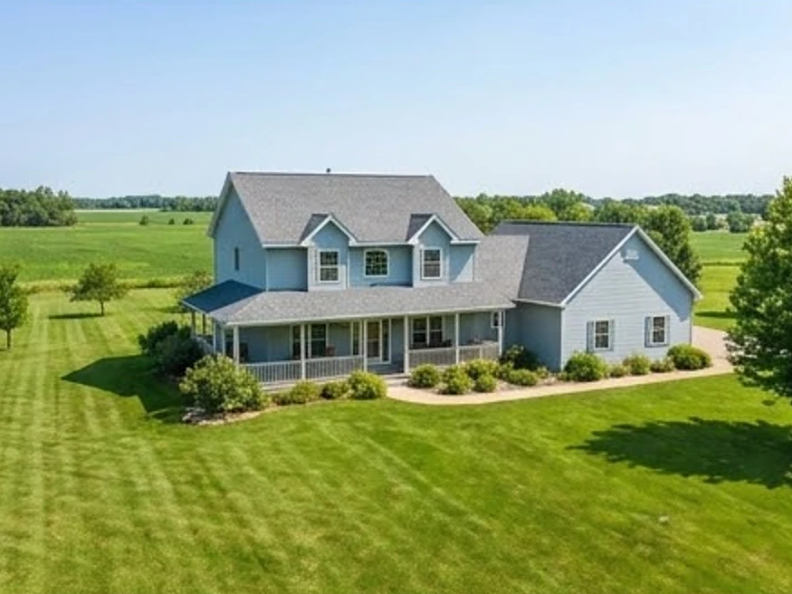 Ranch home with a big yard, summer: residential inspection in Alexandria, MN