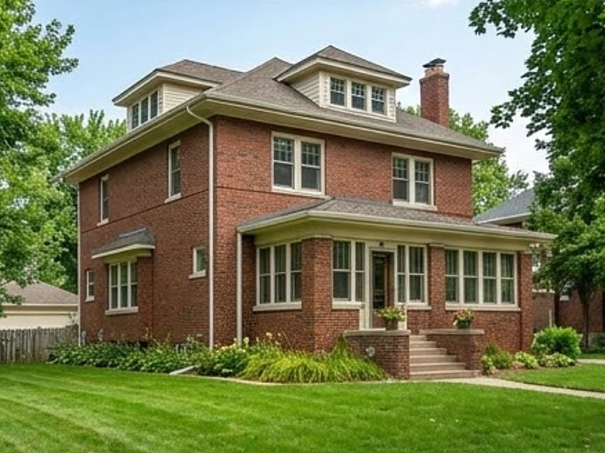 1900s brick foursquare, summer: older home inspection in Minnesota and Iowa