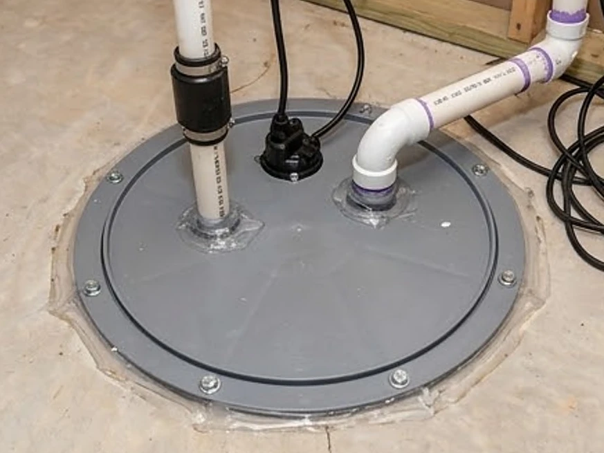 Sealed sump pit lid, newer home: radon testing in Buffalo, MN