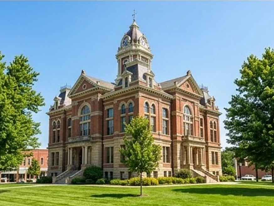 Iowa county courthouse square, summer: home inspection in Urbandale, IA
