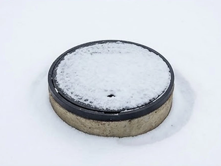 Bradgate, IA water testing: iowa rural water meter pit lid, winter