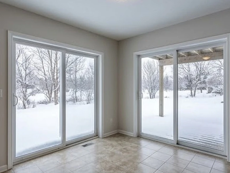 Iowa walkout basement, winter: radon testing in West Des Moines, IA