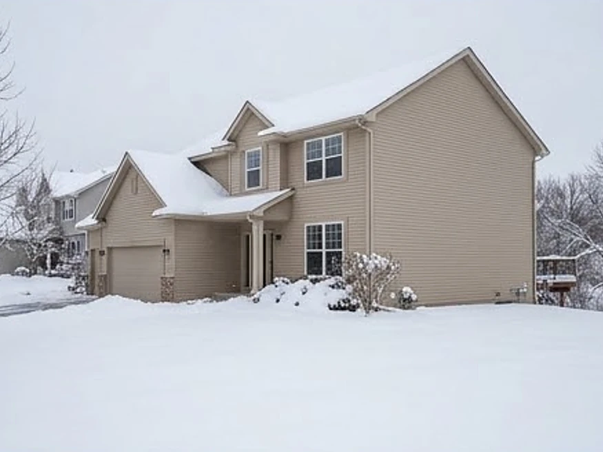 Home without a radon system in the same neighborhood, winter: radon testing in Hopkins, MN