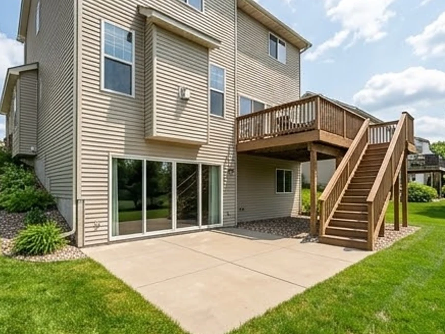 Walkout lower level, summer: radon testing in Inver Grove Heights, MN