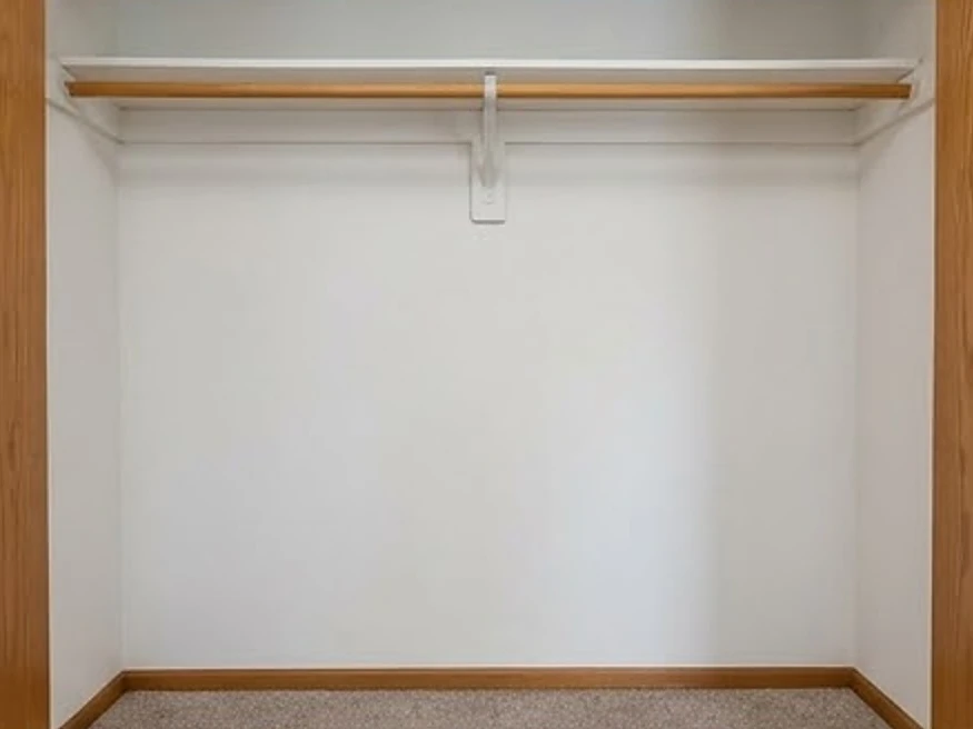 Closet back wall with spotting, spring: mold inspection in Willmar, MN
