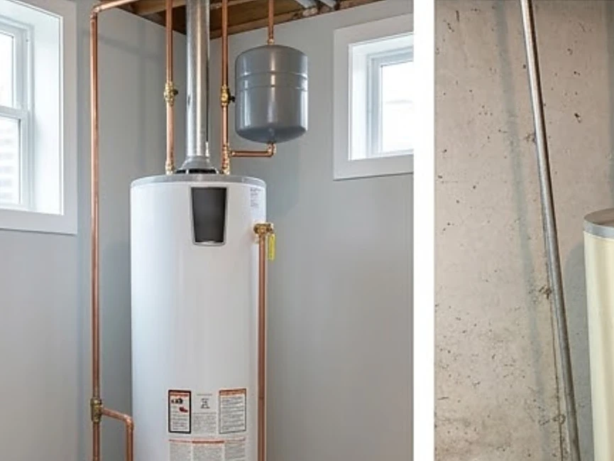 Water heater with an expansion tank, newer