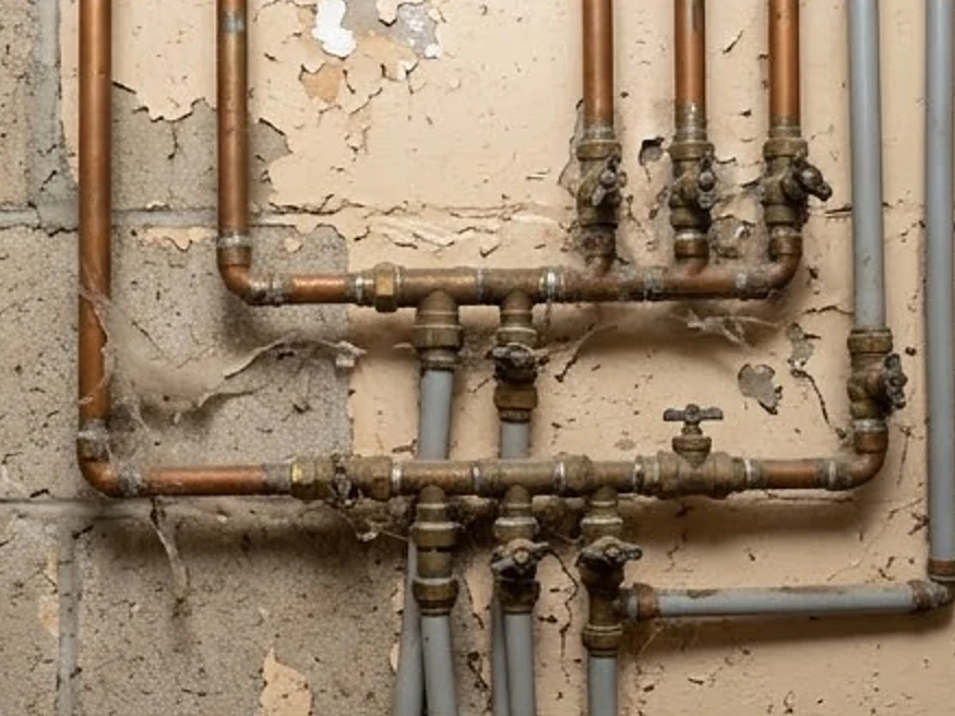 Lakota, IA water testing: pEX water manifold in a 1970s unfinished Iowa basement